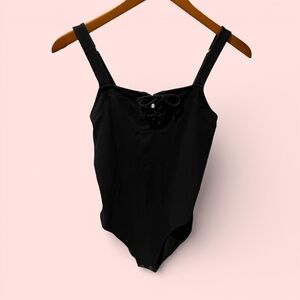 Cute American Eagle cotton stretch corset tie front bodysuit coquette whimsigoth